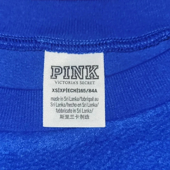 Victoria's Secret PINK women's XS all blue crewneck warm fuzzy sweater LOT E12 - Picture 5 of 8